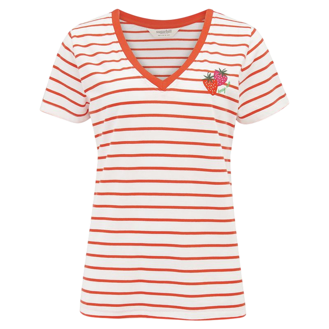 Sugarhill KHLOE V-NECK T-SHIRT STRAWBERRY