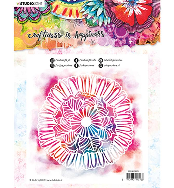 Maskierschablone Mixed Media Fantasie Sonnenblume, 20x20cm