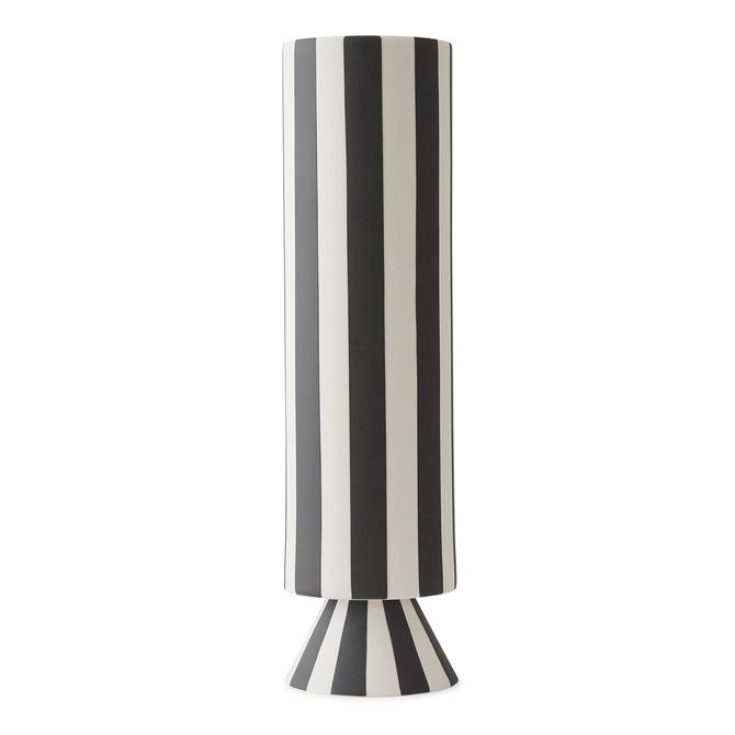 Toppu Vase High schwarz & weiß von OYOY