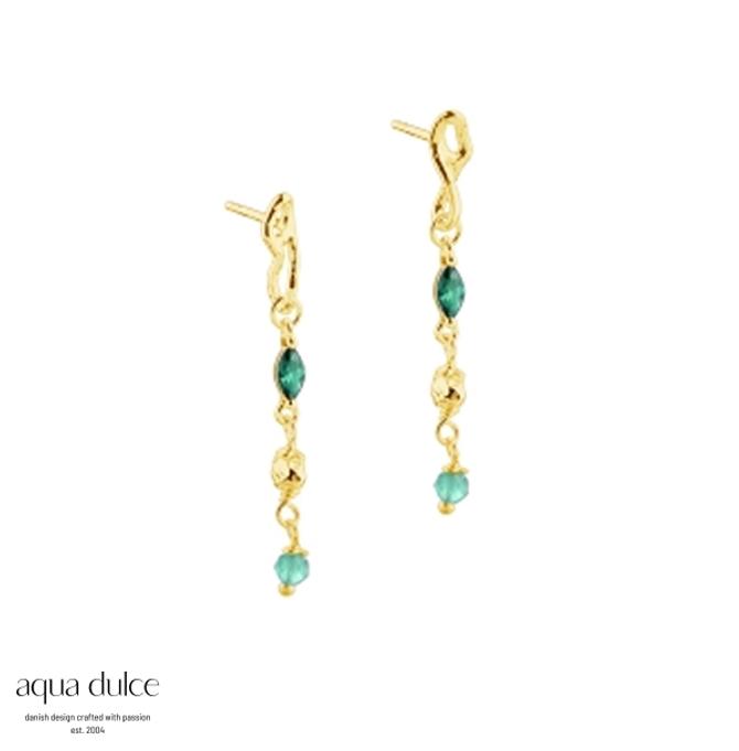 Aqua Dulce  GREEN GARDEN EARSTUDS 5972