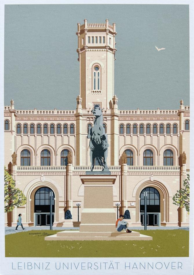 Illustre Welt Postkarte  LEIBNIZ UNIVERSITÄ'T