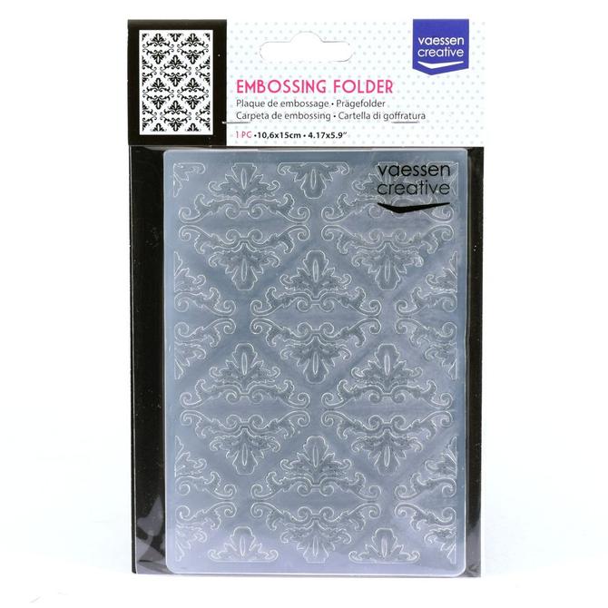 Embossing Folder "barockes Muster", 10,7 cm x 14,6 cm