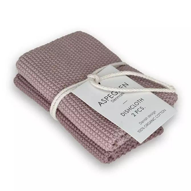 Abwaschtücher 2er Set "Solid" Mauve von Aspegren Denmark