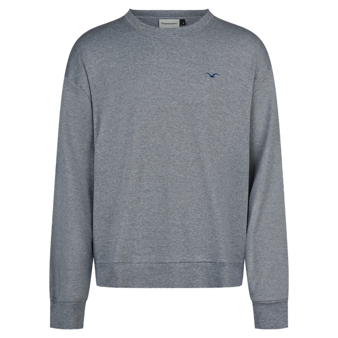 Cleptomanicx LIGULL MINI STRIPE BOXY CREWNECK