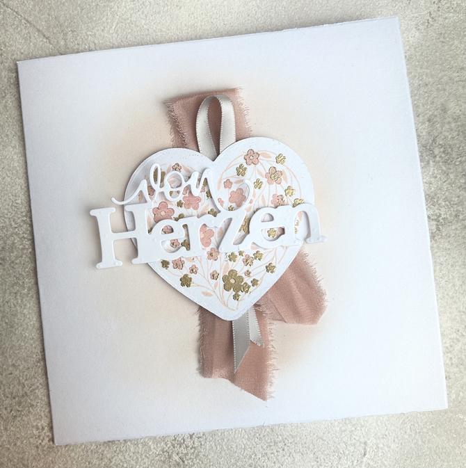 Stanzschablone, Cutting Die "Von Herzen", 9 cm x 3,8 cm