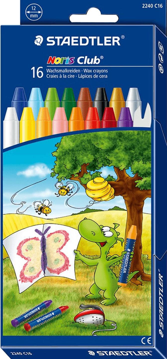 Staedtler Noris Club Wachsmalkreide, wasserfest, 16er Pack