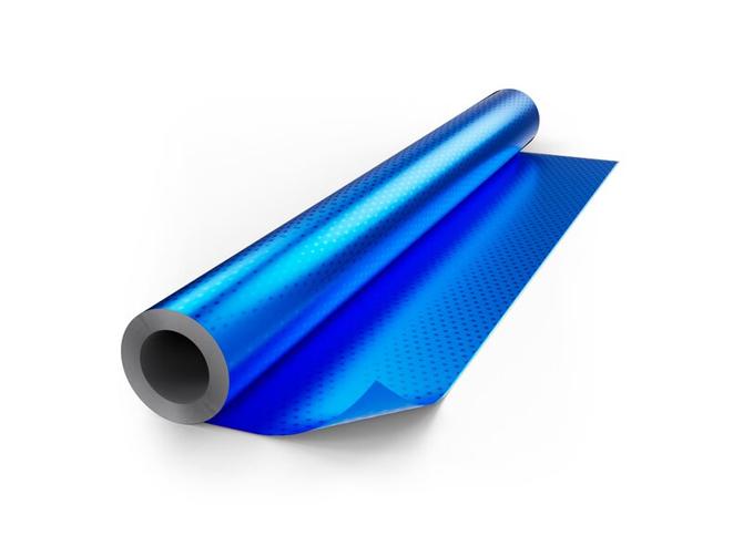 Sterne-Alufolie doppelseitig kaschiert, 50 x 78 cm, blau/blau