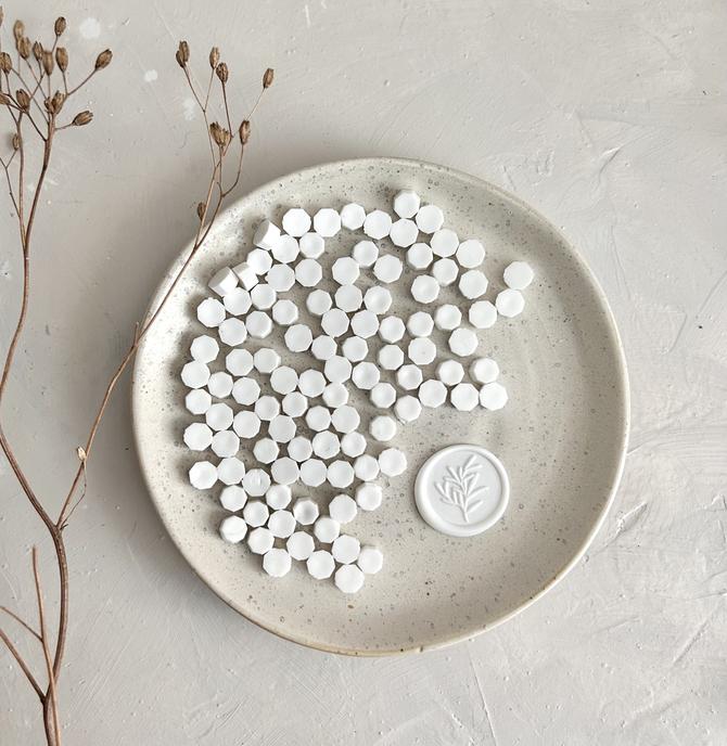 Siegelwachs Pastillen Achtecke "weiß" ca. 100 Stk. 