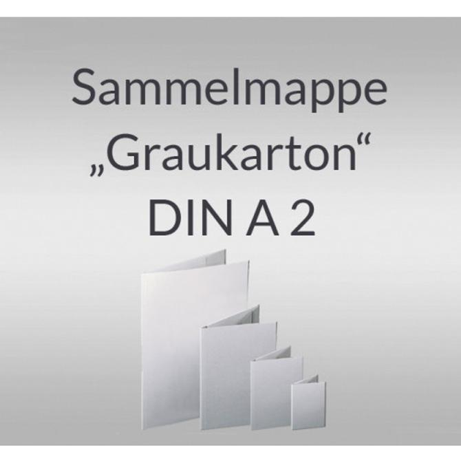Sammelmappe DIN A2, 500g/m² mit Band, ohne Druck, grau