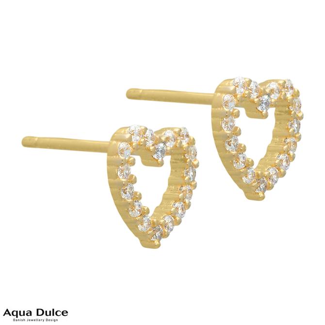 Aqua Dulce HEART STUDS 3319