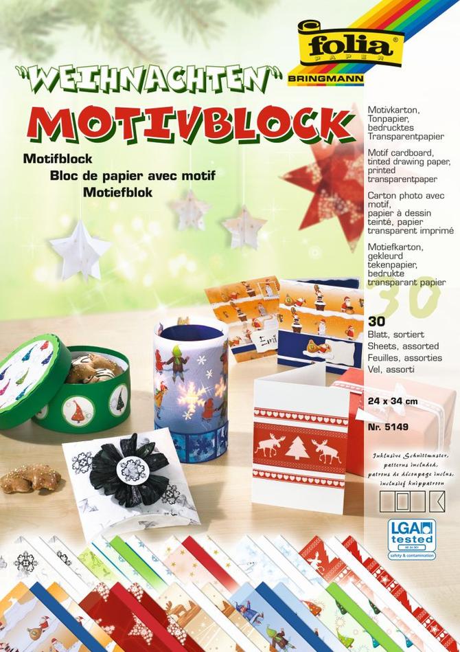 Motivblock WEIHNACHTEN II, 270 g/m², 24 x 34 cm