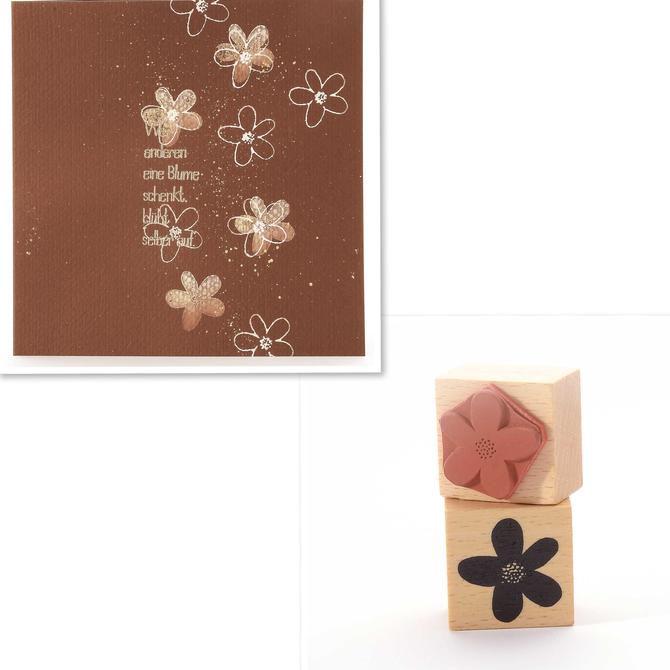 Holzstempel "Blütenflächen", 3x3cm