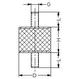 Gummipuffer Typ A 20x15mm M6 AG/AG