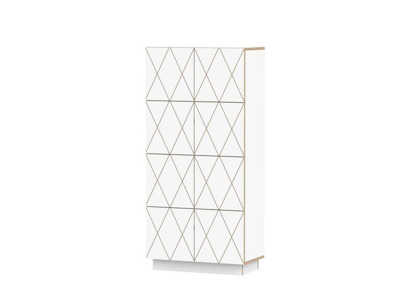 Sideboard Romb aus Holz in weiß skandinavisches Design