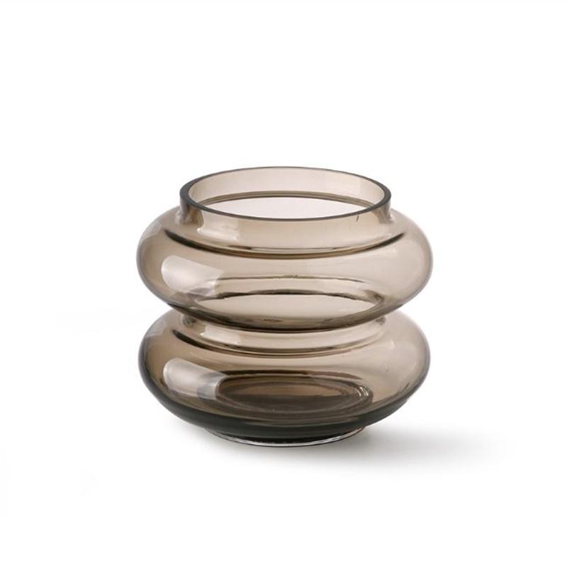 HK Living Vase smoked brown glass S