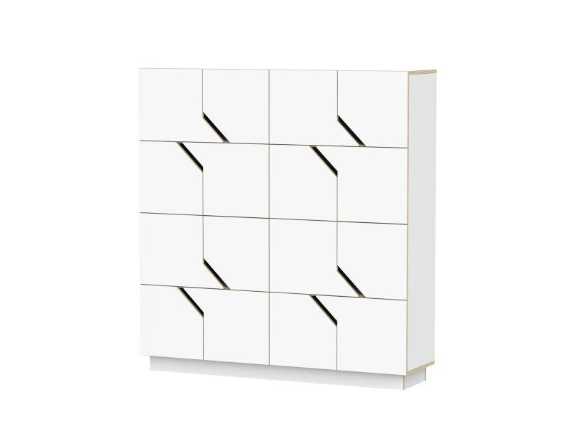 Highboard-Kommode aus Holz in weiß für Wohnzimmer oder Arbeitszimmer