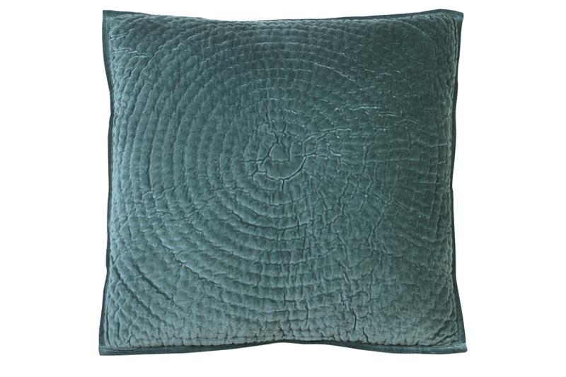 L&L Velvet Kissen "Circle" - blau