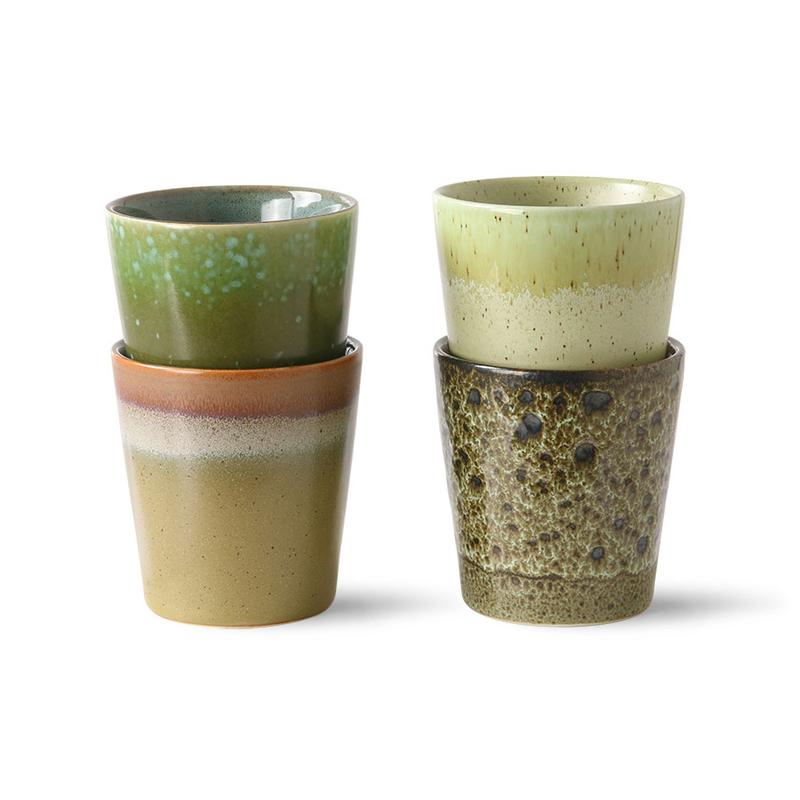 HK Living ceramic 70´s Becher - 4er Set