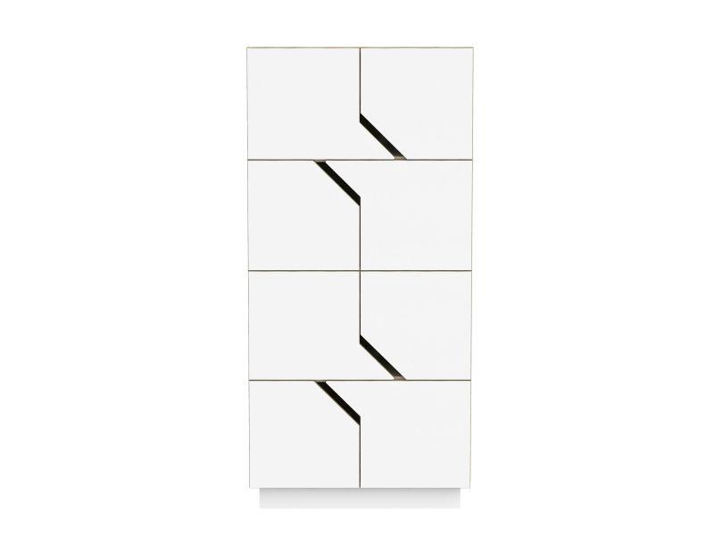 Platzsparende Sideboard-Kommode aus Holz in weiß