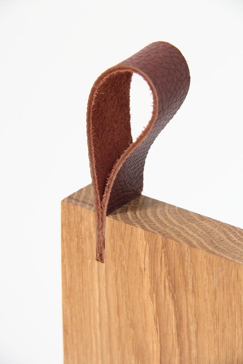 Ledergriff Schneidebrett aus Holz