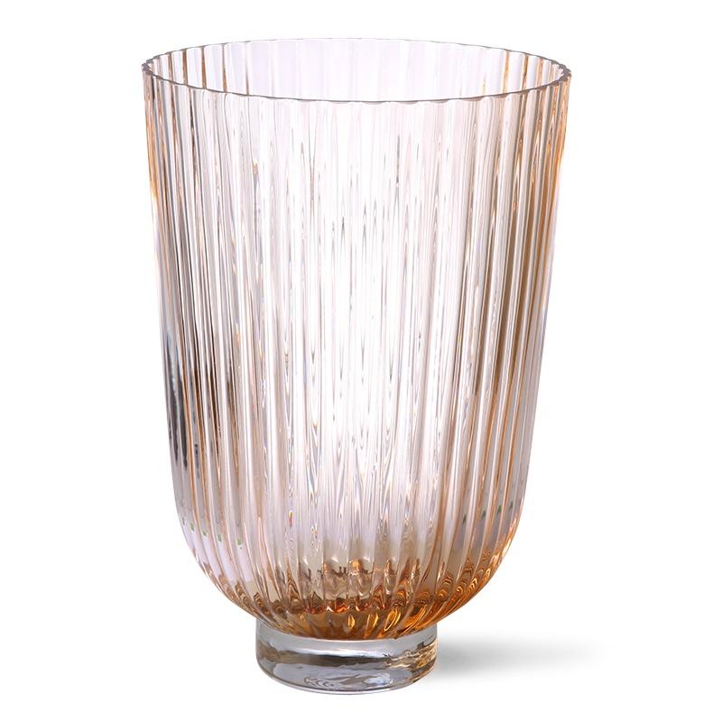 HK Living Vase ribbed peach