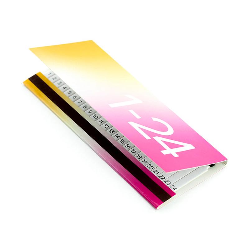 Streichholzheft Adventskalender / Match Book Advent Calendar  | 24 durchnummerierte Streichhölzer / 24 numbered matches   | Artikelnummer: advent_momantai_pink
