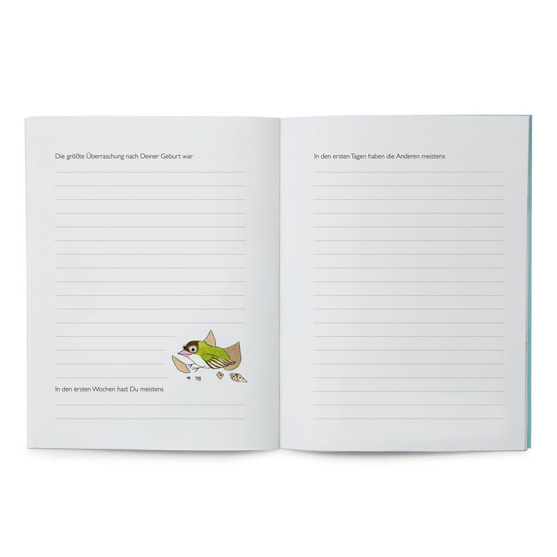 BABY BABY – Journal zum Ausfüllen | Mint / Mint green | Artikelnummer: lilli_babyjournal_blue