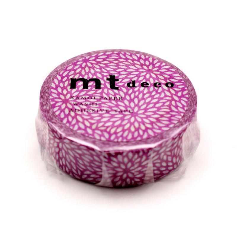 mt Masking Tape Mujinagiku  | Violettes Chrysanthemen-Muster / Purple chrysanthemum pattern | Artikelnummer: MT01D414Z_sumire