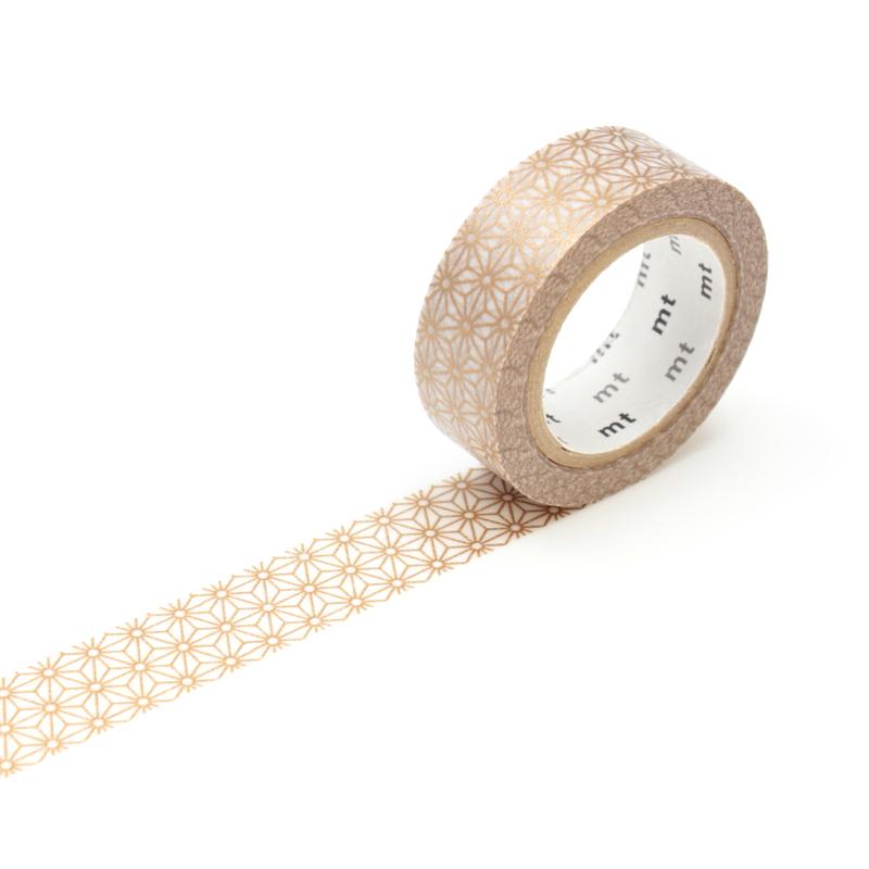 mt Masking Tape Asanoha Sinchu | Traditionelles Sternenmuster / traditional star pattern | Artikelnummer: MT01D214Z_gold