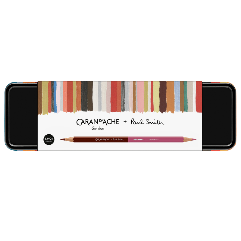 Caran d'Ache Paul Smith Bicolor Set Limited Edition | 12 beidseitige Farbstifte / 12 two-sided coloured pencils | Artikelnummer: cda_bicolor-set_ps