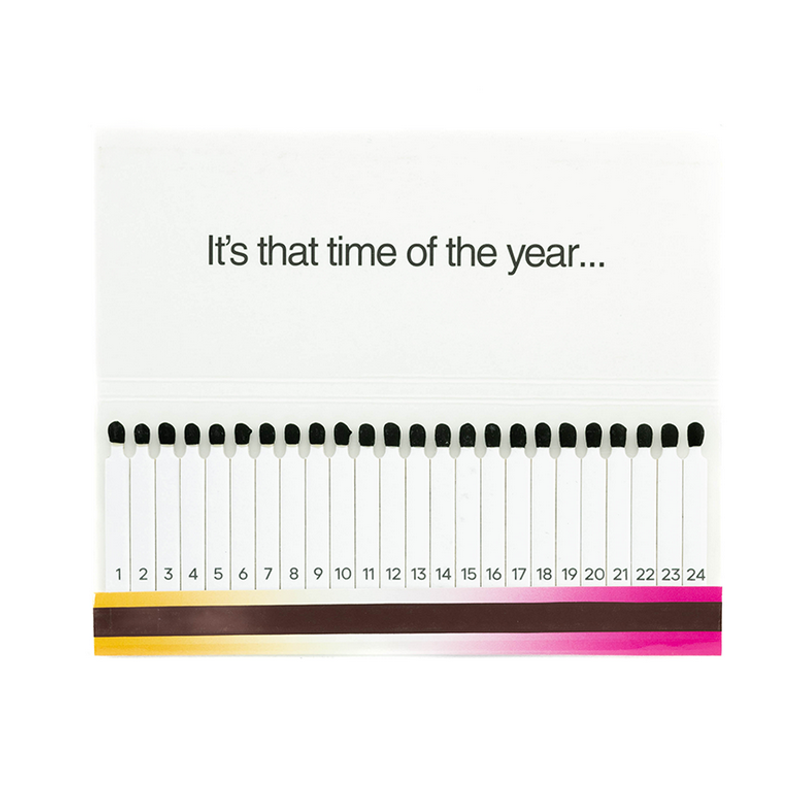 Streichholzheft Adventskalender / Match Book Advent Calendar  | 24 durchnummerierte Streichhölzer / 24 numbered matches   | Artikelnummer: advent_momantai_pink