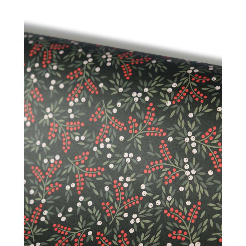 Rote & Weiße Beeren Geschenkpapier / Red & White Berries Wrapping Paper | Buntpapier 50 x 70cm / Patterned Paper | Artikelnummer: HS_papier_redwhiteberries