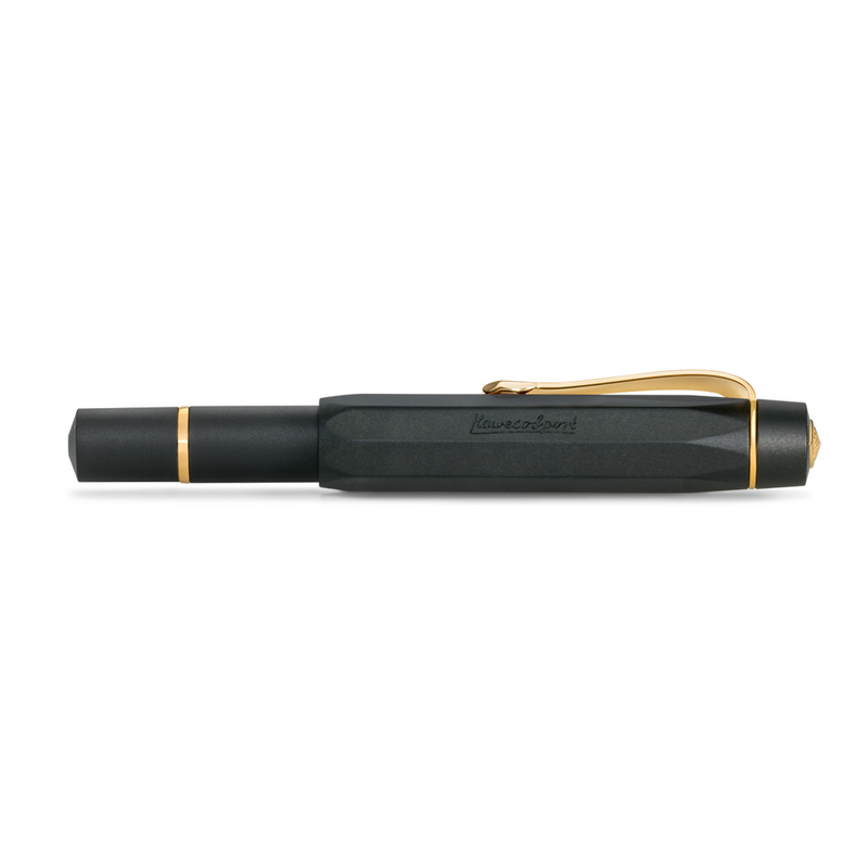 Kaweco Kolbenfüllfederhalter Set /  Piston Sport AL Black/Gold | Inkl. 32 ml Tintenglas | Artikelnummer: kaweco_kolbenfueller