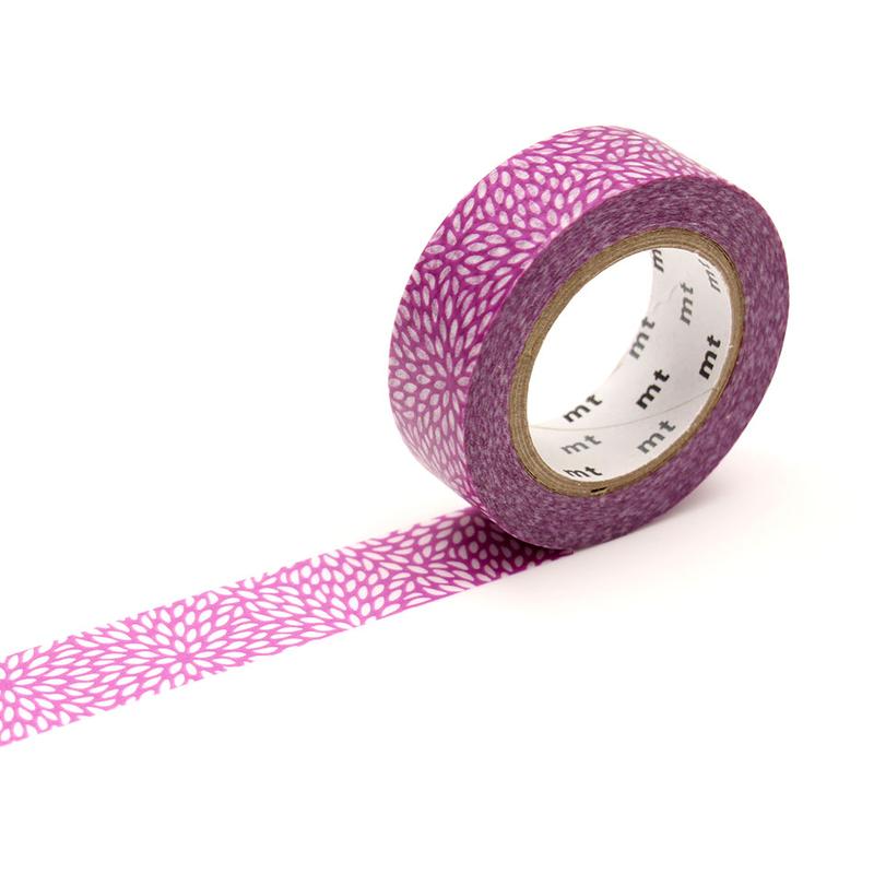 mt Masking Tape Mujinagiku  | Violettes Chrysanthemen-Muster / Purple chrysanthemum pattern | Artikelnummer: MT01D414Z_sumire