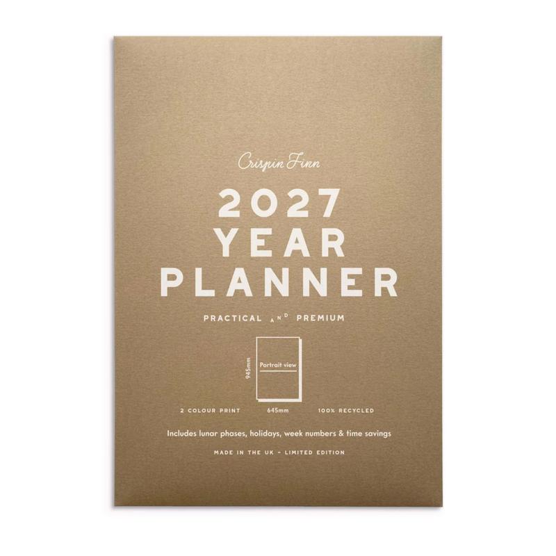 2027 Vertikaler Wandkalender / Year Planner Portrait  | Design by Crispin Finn | Artikelnummer: crisp_vert