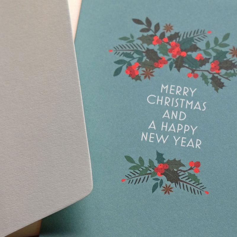 Beerenzweige Weihnachtskarte / Berry Twig Christmas Card | Offsetdruck / Offset print | Artikelnummer: HS_beerenzweige