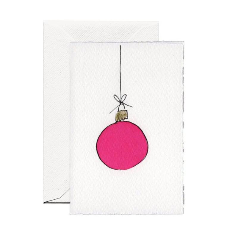 Weihnachtskugel Handkoloriert (4 Farbvarianten)  / Hand Painted Christmas Bauble | Pink | Artikelnummer: scr_kugel_pink