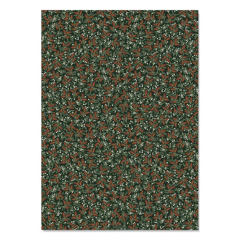 Rote & Weiße Beeren Geschenkpapier / Red & White Berries Wrapping Paper | Buntpapier 50 x 70cm / Patterned Paper | Artikelnummer: HS_papier_redwhiteberries