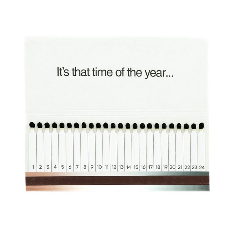 Streichholzheft Adventskalender / Match Book Advent Calendar  | 24 durchnummerierte Streichhölzer / 24 numbered matches   | Artikelnummer: advent_momantai_braun