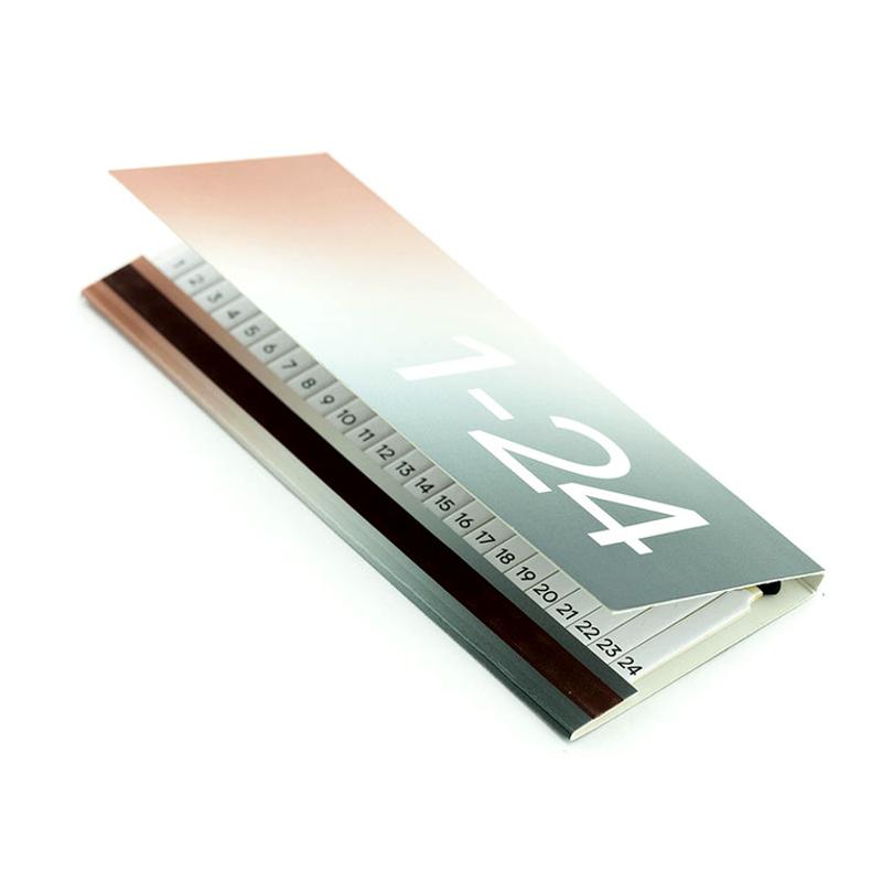 Streichholzheft Adventskalender / Match Book Advent Calendar  | 24 durchnummerierte Streichhölzer / 24 numbered matches   | Artikelnummer: advent_momantai_braun