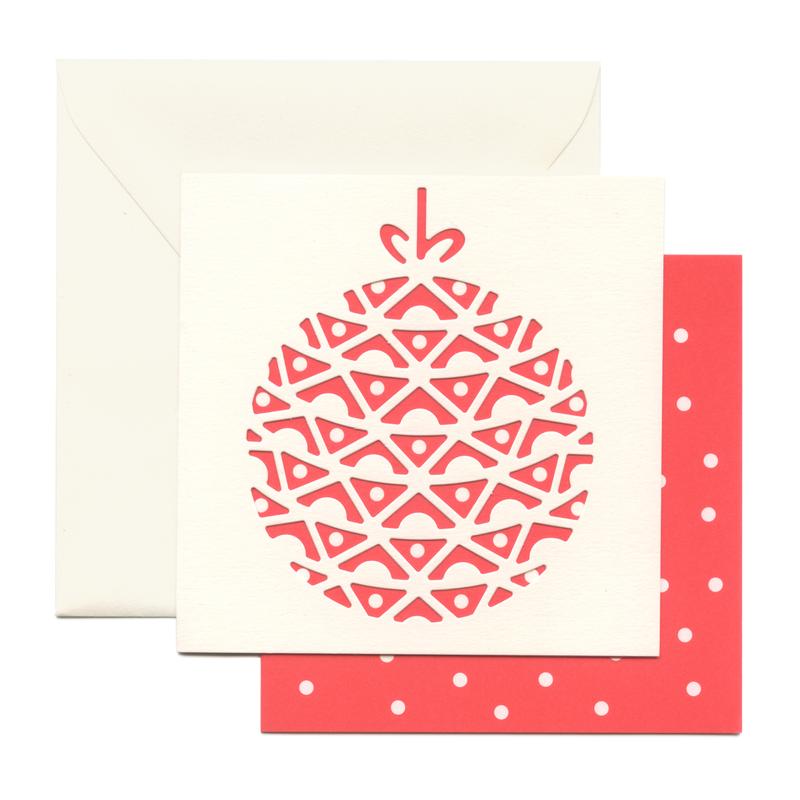 Baumkugel Weihnachtskarte / Bauble Christmas Card |  Cut Out Card | Artikelnummer: cm_kugel