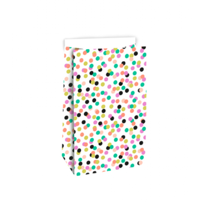 Gepunktete Blockbodenbeutel Bunt / Dotted Paper Bags | 1 Set à 5 Beutel / Pack of 5 Paper Bags | Artikelnummer: hop_beutel_punkte
