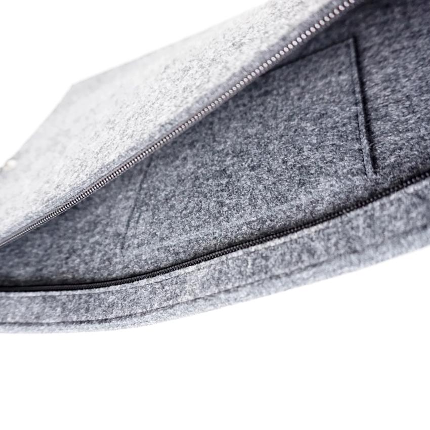 Graue Notentasche - flaches Modell aus Designfilz