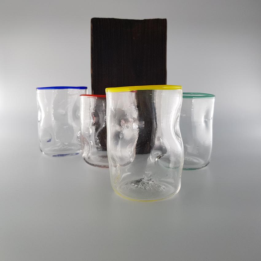Mundgeblasene Trinkglaeser der Flow Kollektion, 4er Set, Unikate, Ansicht 5