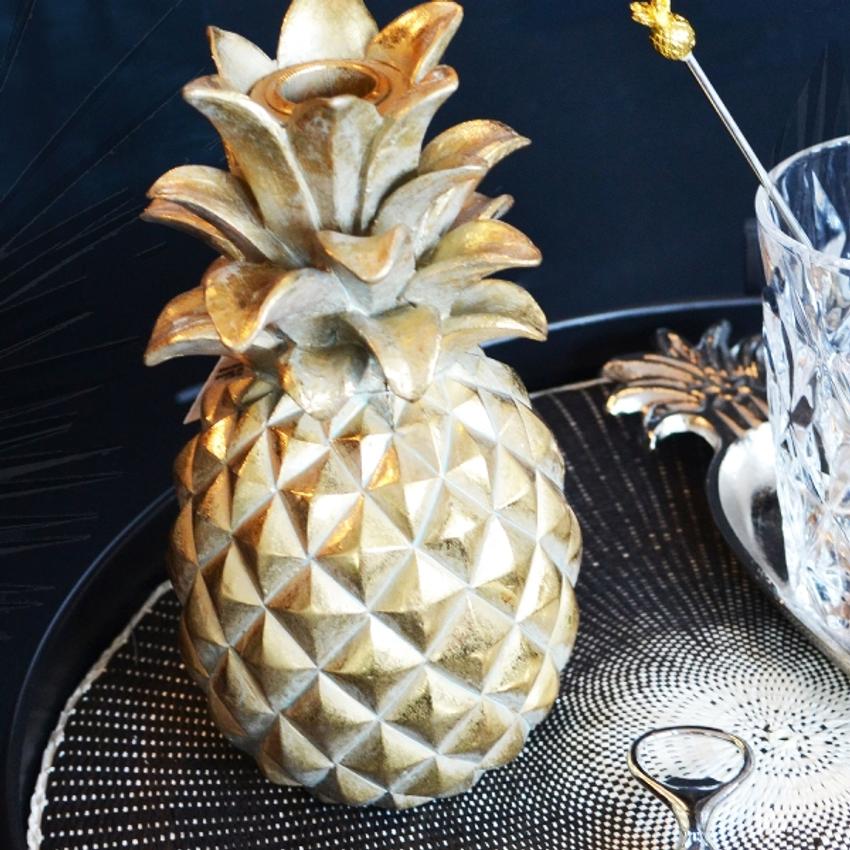 Kerzenhalter Ananas Gold, H21cm