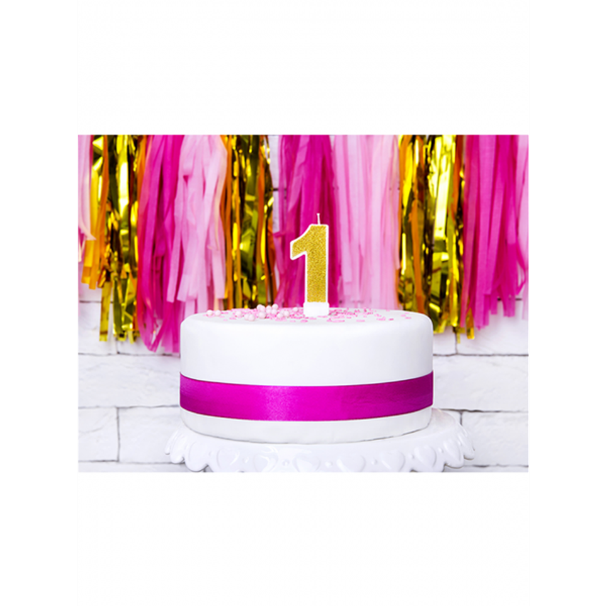 1 Kuchenkerze - Zahl 1 - Gold