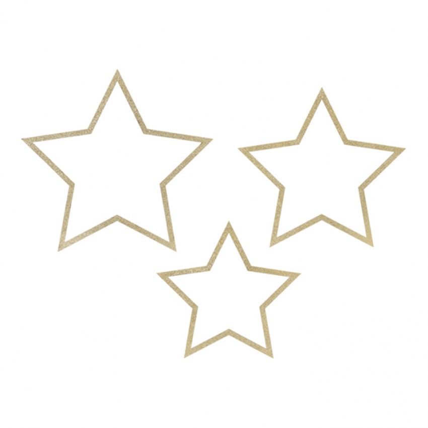 1 Dekoset - Hanging - Mixed Stars - Gold