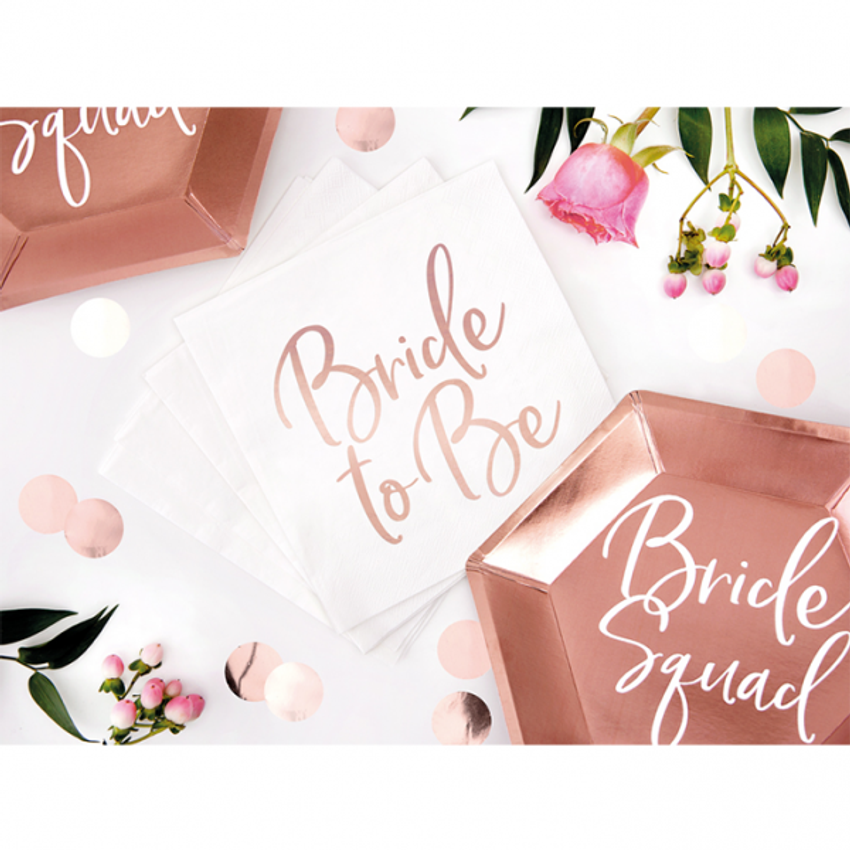 20 Servietten Trend - 33cm - Bride To Be Rosegold