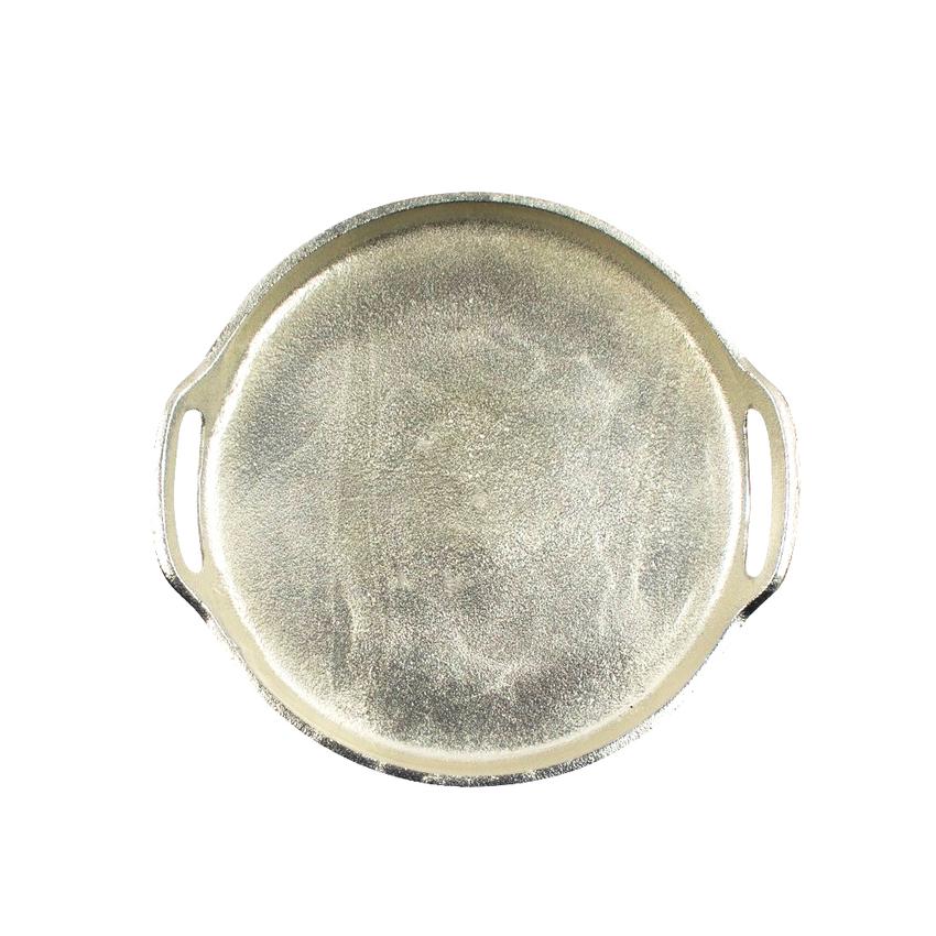 Tablett Silber Look, rund