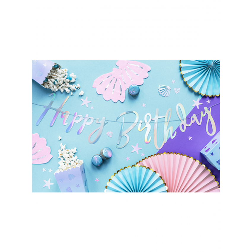 1 Bannergirlande - Happy Birthday - Iridescent